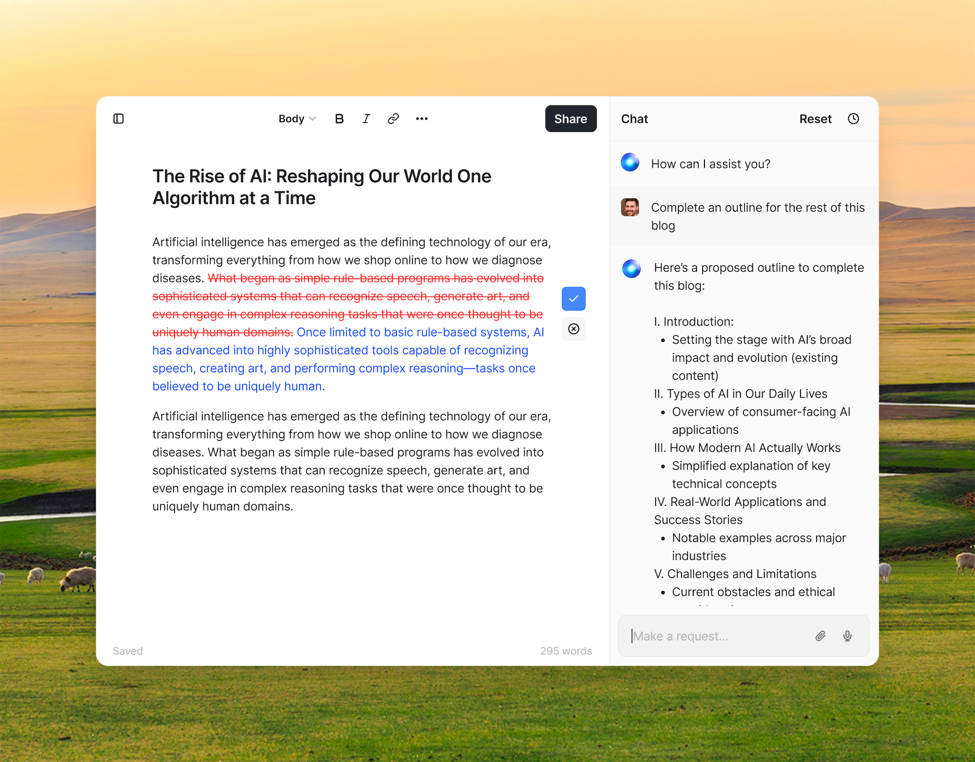 HyperWrite TypeAhead feature shown in Google Docs with real-time sentence completion suggestions