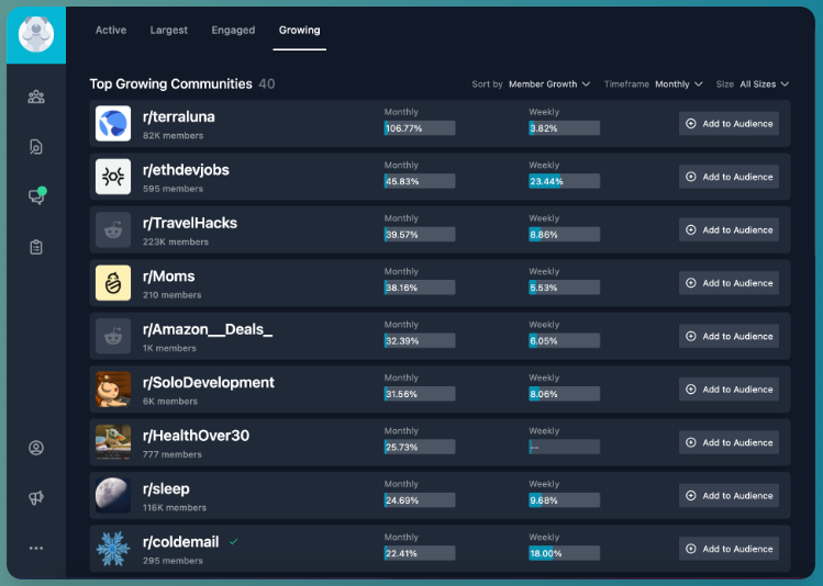 GummySearch audience discovery and intent filtering features